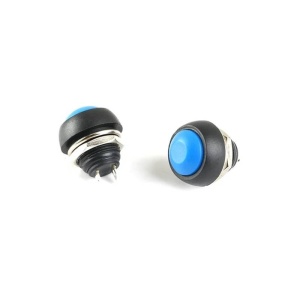 PUSH BUTON 12 mm ALBASTRU FARA RETINERE