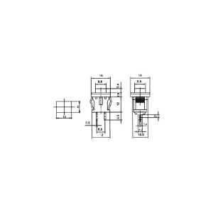 PUSH BUTON PS15BBK NORMAL DESCHIS NEGRU - Img 2