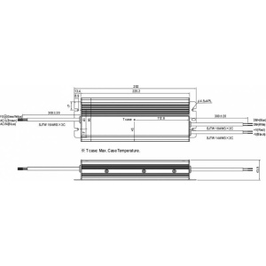 SURSA HLG-320H-12B 12V/22A IP65 Vo-Adj. MEAN WELL - Img 2