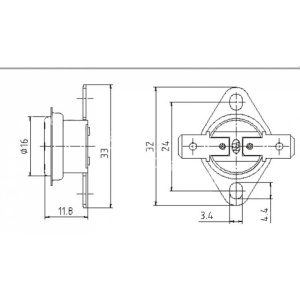 TERMOSTAT BIMETAL 10A/250V AC, 50 GR.C, NI - Img 2
