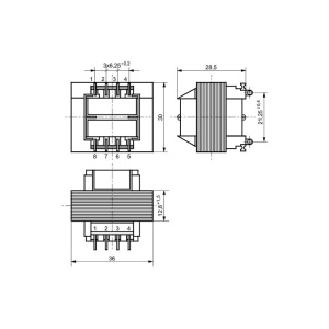 TRANSFORMATOR 230V - 1x12V 2VA - Img 2