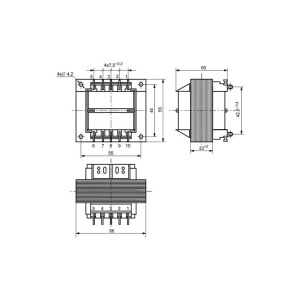 TRANSFORMATOR 40VA 2x6V-2x3.3A - Img 2