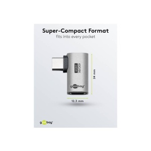 ADAPTOR USB-C MAMA-TATA ORIZONTAL 90 grade 8K/40 Gbit/s - Img 3