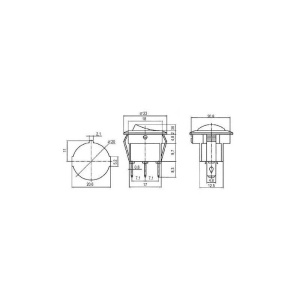 COMUTATOR 1 X 3P ON-OFF-ON 6A ILUMINAT ALBASTRU ROTUND - Img 2