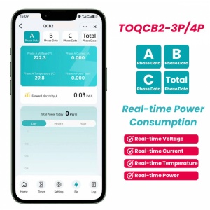 DISJUNCTOR SMART 4P 1-63A CU POWER METER ZIGBEE TOQCB2 TONGOU - Img 2