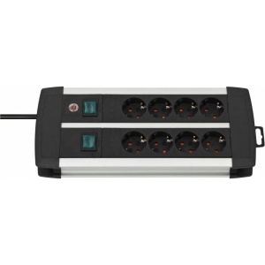 PRELUNGITOR 2x4 PRIZE, CABLU 3M, SWITCH ON/OFF, ALUMINIU, PREMIUM-LINE, BRENNENSTUHL