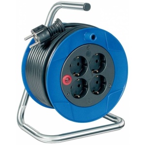 PRELUNGITOR PE TAMBUR 4 PRIZE, CABLU 15m 3x1.5, GARANT, BRENNENSTUHL