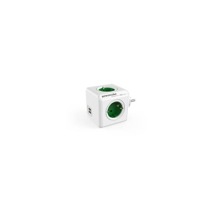 PRIZA MULTIPLA 4P 2XUSB POWERCUBE VERDE