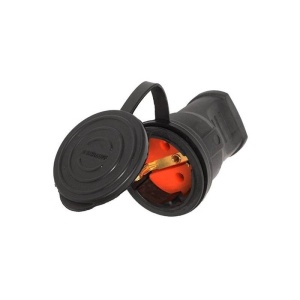 PRIZA SCHUKO CAUCIUC 16A NEGRA, IP44