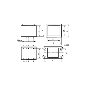 TRANSFORMATOR 12 VA 1x24 V 0.5 A CAPSULAT PCB - Img 2