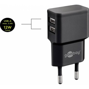 ALIMENTATOR USB 5V/2.4A NEGRU GOOBAY