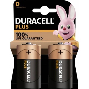 BATERIE ALCALINA 1.5V R20 DURACELL PLUS set 2 buc