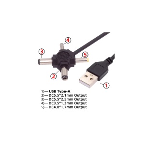CABLU ALIMENTARE USB-A 4xDC 1.5m - Img 2