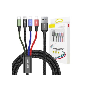 CABLU FAST CHARGE 2xUSB-C, MICRO-USB, LIGHTNING 3.5A 1.2m BASEUS - Img 2