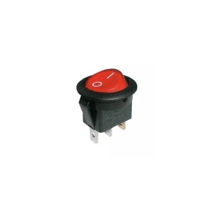COMUTATOR 1 X 3P ON-OFF-ON 6A ILUMINAT ROSU ROTUND