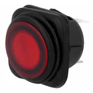 COMUTATOR ROTUND 1 X 2P ON/OFF LED ROSU