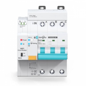DISJUNCTOR SMART RCBO 3P 1-63A 30-500mA CU POWER METER WIFI TOQCB2L TONGOU