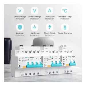 DISJUNCTOR SMART RCBO 3P 1-63A 30-500mA CU POWER METER ZIGBEE TOQCB2L TONGOU - Img 2