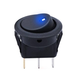 INTRERUPATOR CU LED 3 PINI 12V/20A ALBASTRU