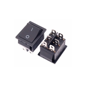 INTRERUPATOR ROKER 2POZ ON-OFF 6P 16A/250V NEGRU