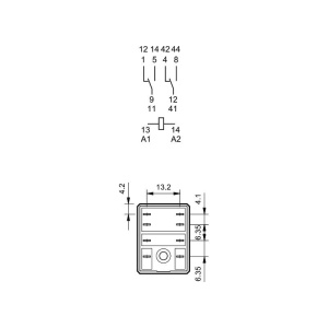 RELEU 230V/10A DPDT Finder 55.32.8.230.0040 - Img 2