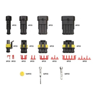 SET CONECTORI AUTO 300V/12A 1/2/3/4 PINI, 352 BUC IP67 - Img 2