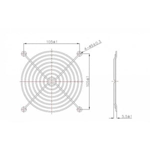 SITA PROTECTIE METAL 120x120 NEGRU - Img 2