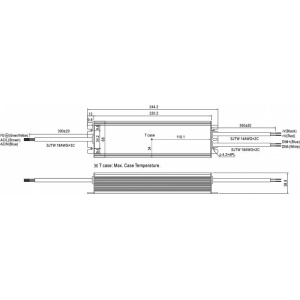 SURSA HLG-240H-24B 24V/10A IP67 Vo-Adj. MEAN WELL