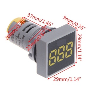 VOLTMETRU PANOU LED 29x29mm VERDE - Img 2