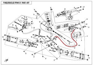 Conducta frana intre etrier spate si repartitor atv CF Moto 500 600 625 - Img 2