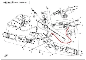 Conducta frana intre etrier spate si repartitor atv CF Moto 500 600 625 - Img 2
