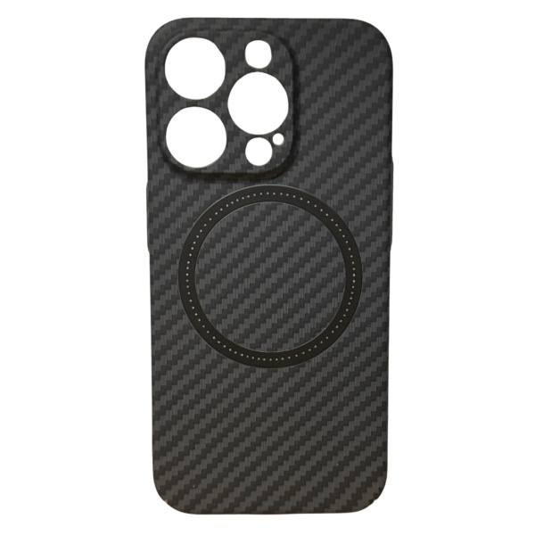 Husa iPhone 13 Spate Carbon Unbreak Magsafe Cu Protectie Camera, Negru