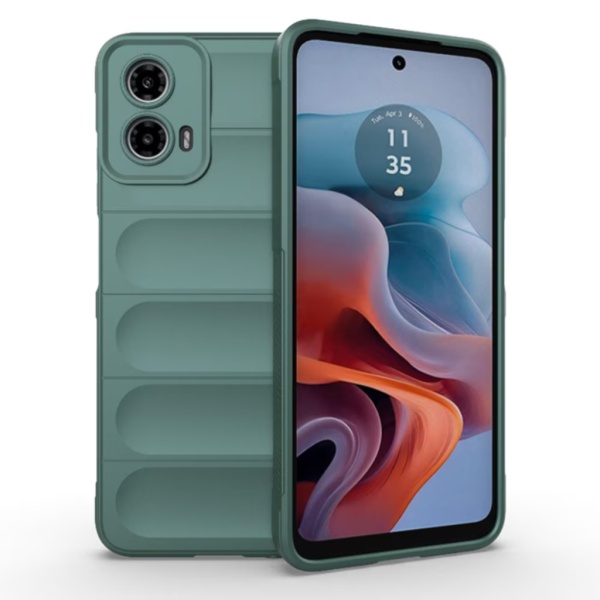 Husa Motorola G34 Spate Silicon Wave Matt Cu Protectie Camera,Verde