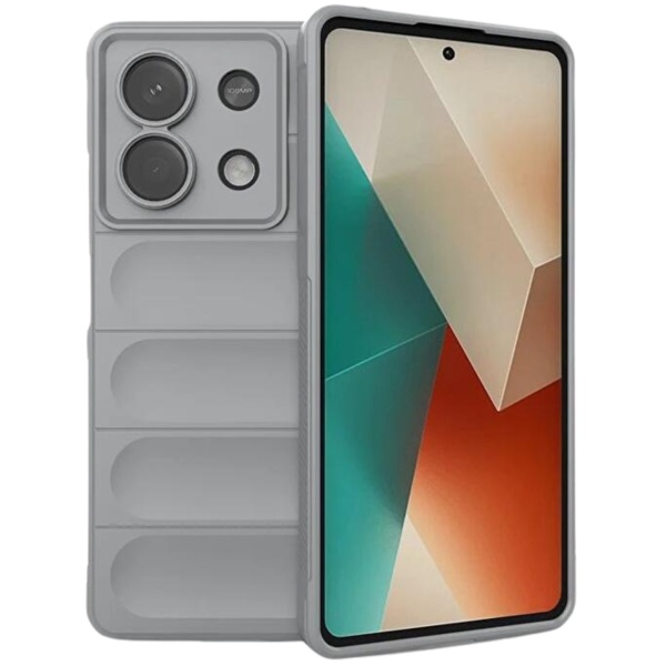 Husa Redmi Note 13 4G Spate Silicon Wave Matt Cu Protectie Camera,Gri