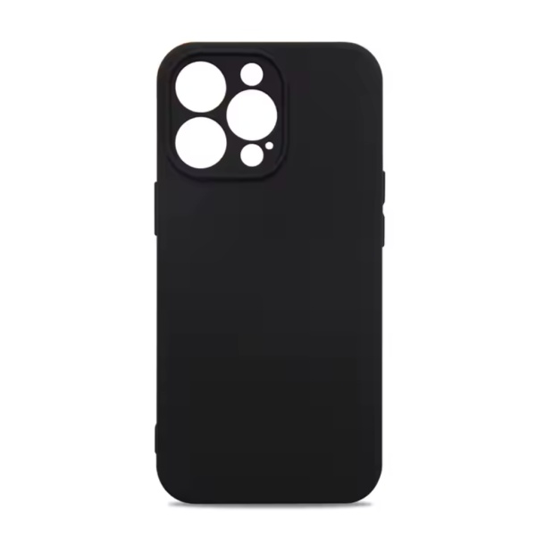 Husa iPhone 14 Pro Max Spate Silicon Soft Cu Protectie Camera, Negru