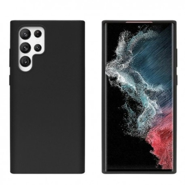 Husa Samsung S22 Ultra Spate Silicon, Soft Negru