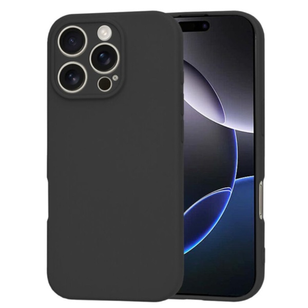 Husa iPhone 16 Pro Spate Silicon Soft Cu Protectie Camera, Negru
