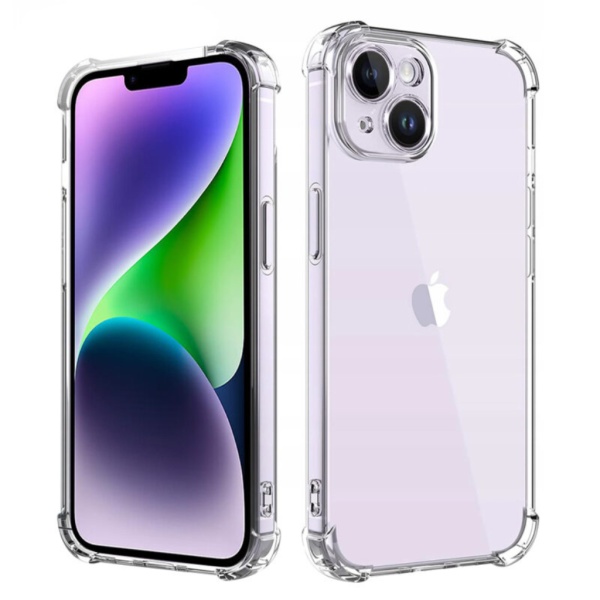 Husa iPhone 14 Silicon Transparent Cu Protectie Camera, Antisoc