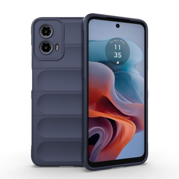 Husa Motorola G34 Spate Silicon Wave Matt Cu Protectie Camera, Albastru Inchis