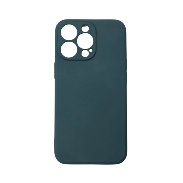 Husa Spate iPhone 13 Pro Max Silicon Soft Cu Protectie Camera, Verde Inchis