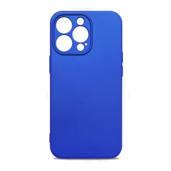 Husa iPhone 15 Pro Max Spate Silicon Soft Cu Protectia Camera, Albastru