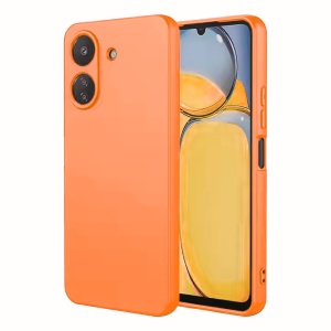 Husa Redmi 13C 4G Spate Silicon Soft Cu Protectie Camera, Portocaliu