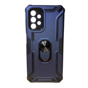 Husa Samsung A13 4G Hybrid Armor, Antisoc Cu Inel, Protectie Camera, Albastru Inchis