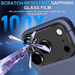 Folie iPhone 17 Pro Protectie Camera Metalica,Negru - Img 2