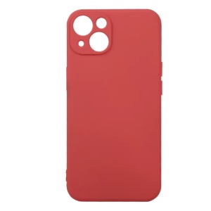 Husa iPhone 13 Spate Silicon Soft Cu Protectia Camera, Rosu inchis