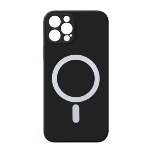 Husa iPhone 14 Pro Magsafe Spate Silicon Cu Protectie Camera, Negru