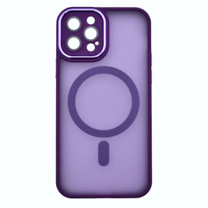 Husa iPhone 15 Spate Mata Magsafe Cu Protectie Camera, Mov