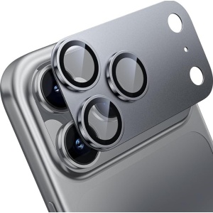 Folie iPhone 17 Pro Protectie Camera Metalica, Gri