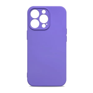 Husa iPhone 14 Pro Spate Silicon Soft, Protectie Camera, Mov