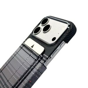 Husa iPhone 16 Pro Military-Grade Aramida Magsafe cu Portofel,Negru